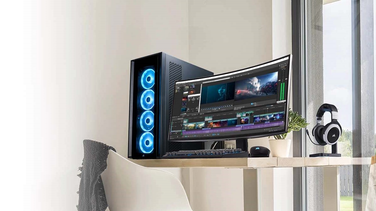 The Best Workstation Setups for Video Editing and Post-Production 1 corsair one office bg