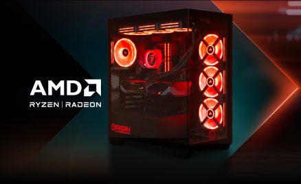 This Is Why We Game | Save $500 on NEURON A+A 1 ORIGIN PC NEURON gaming desktop powered by AMD Ryzen processors and Radeon graphics with red RGB lighting