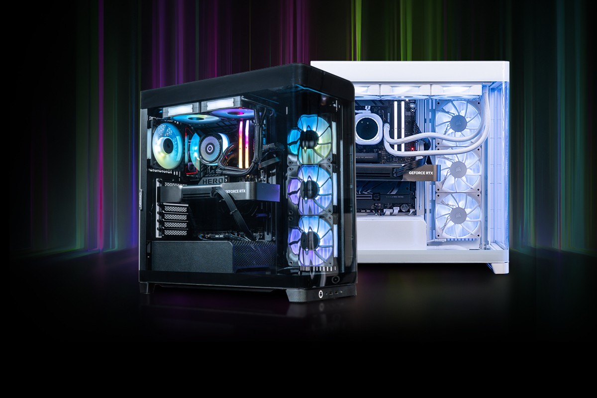 New NEURON showcase desktop with panoramic wraparound glass case and RGB cooling system