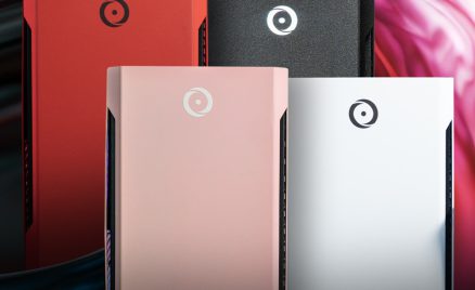 ORIGIN PC CHRONOS Colorway gaming desktop in black, pink, red, and white